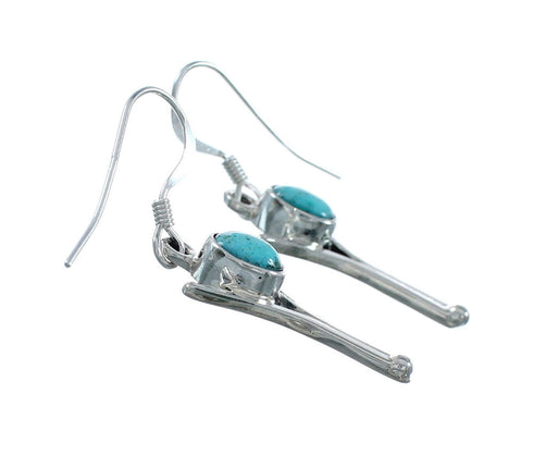 Turquoise Sterling Silver Hook Dangle Native American Earrings NN20317